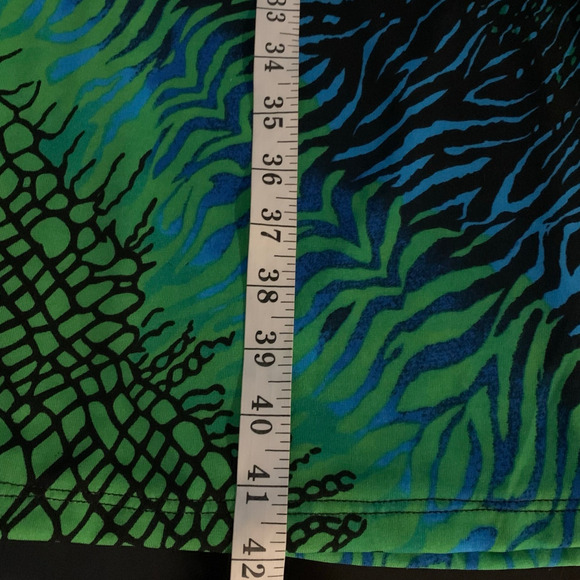 Serengeti Dress Womens Size X-Large Liquid Knit Blue Green Tropical Kawaii Midi - Picture 6 of 6